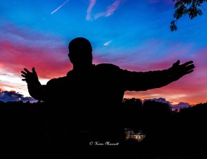 Silhouette against the sky